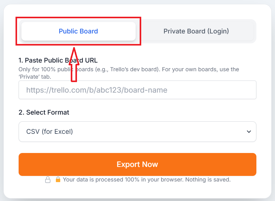 How to Open Trello Export Public Board